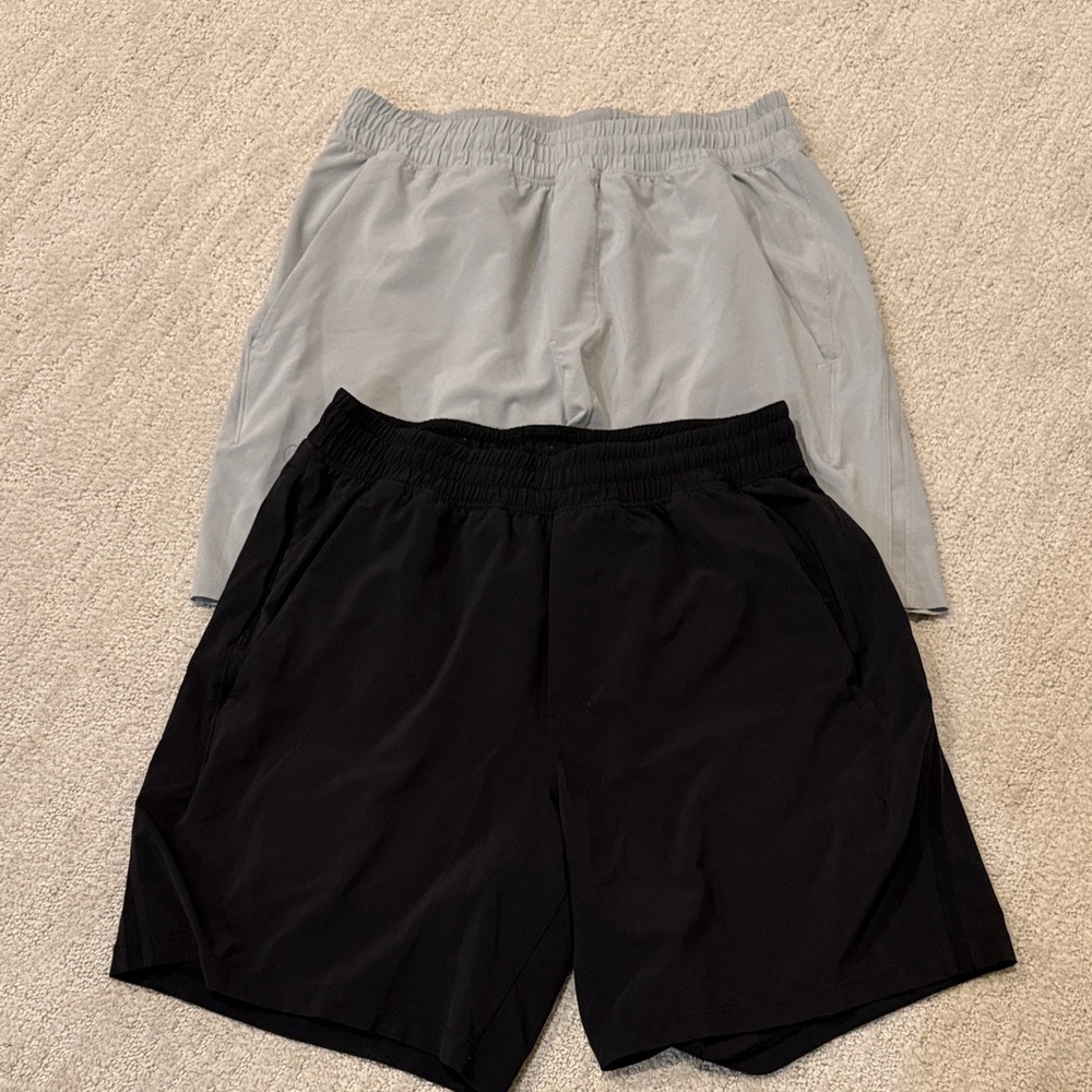 Set of Lululemon Men's Pacemaker 5” Black and Gray Shorts